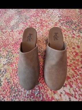 Hey Girl Taupe Slip-On Platform Mules